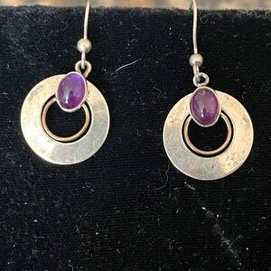 VTG Elegant Sterling and Amethyst Earrings